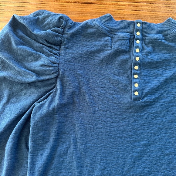 Nation LTD Zeta Puff Sleeve Top - Navy - Small - Picture 5 of 8